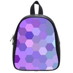 Purple Hexagon Background Cell School Bag (small) by Nexatart