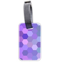 Purple Hexagon Background Cell Luggage Tags (two Sides) by Nexatart