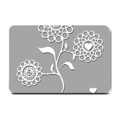 Flower Heart Plant Symbol Love Small Doormat  by Nexatart