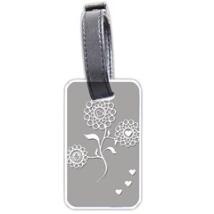 Flower Heart Plant Symbol Love Luggage Tags (one Side)  by Nexatart