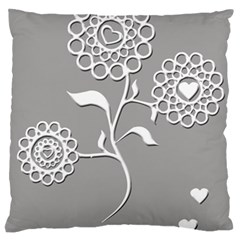 Flower Heart Plant Symbol Love Large Cushion Case (two Sides) by Nexatart