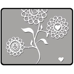 Flower Heart Plant Symbol Love Double Sided Fleece Blanket (medium)  by Nexatart