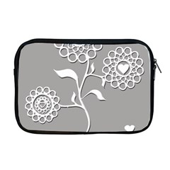 Flower Heart Plant Symbol Love Apple Macbook Pro 17  Zipper Case by Nexatart