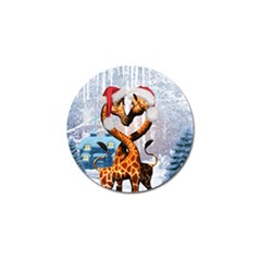 Christmas, Giraffe In Love With Christmas Hat Golf Ball Marker (4 Pack) by FantasyWorld7