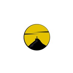 Man Mountain Moon Yellow Sky 1  Mini Magnets by Nexatart