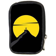 Man Mountain Moon Yellow Sky Compact Camera Cases by Nexatart