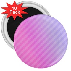 Diagonal Pink Stripe Gradient 3  Magnets (10 Pack)  by Nexatart