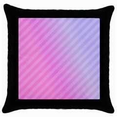 Diagonal Pink Stripe Gradient Throw Pillow Case (black) by Nexatart