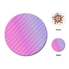 Diagonal Pink Stripe Gradient Playing Cards (round)  by Nexatart