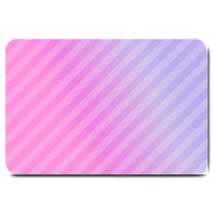 Diagonal Pink Stripe Gradient Large Doormat  by Nexatart