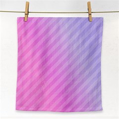 Diagonal Pink Stripe Gradient Face Towel by Nexatart