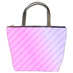 Diagonal Pink Stripe Gradient Bucket Bags by Nexatart