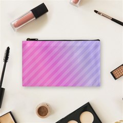 Diagonal Pink Stripe Gradient Cosmetic Bag (small)  by Nexatart