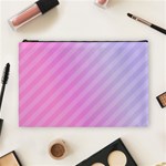 Diagonal Pink Stripe Gradient Cosmetic Bag (Large)  Front