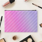 Diagonal Pink Stripe Gradient Cosmetic Bag (Large)  Back