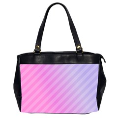 Diagonal Pink Stripe Gradient Office Handbags (2 Sides)  by Nexatart