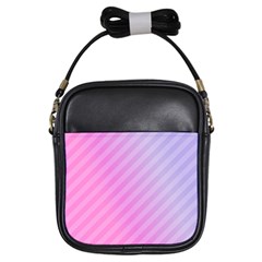 Diagonal Pink Stripe Gradient Girls Sling Bags by Nexatart