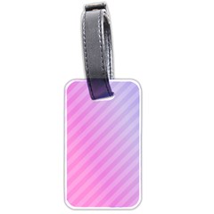 Diagonal Pink Stripe Gradient Luggage Tags (two Sides) by Nexatart