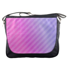 Diagonal Pink Stripe Gradient Messenger Bags by Nexatart