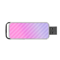 Diagonal Pink Stripe Gradient Portable Usb Flash (one Side) by Nexatart