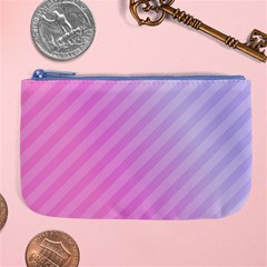 Diagonal Pink Stripe Gradient Large Coin Purse by Nexatart