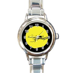 Jaguar Puma Animal Panther Cat Round Italian Charm Watch by Nexatart