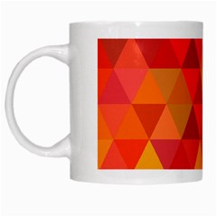 Red Hot Triangle Tile Mosaic White Mugs by Nexatart