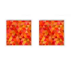 Red Hot Triangle Tile Mosaic Cufflinks (square)