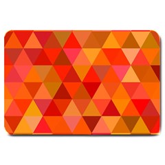 Red Hot Triangle Tile Mosaic Large Doormat  by Nexatart