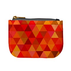 Red Hot Triangle Tile Mosaic Mini Coin Purses by Nexatart