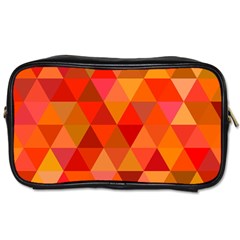 Red Hot Triangle Tile Mosaic Toiletries Bags 2-side by Nexatart