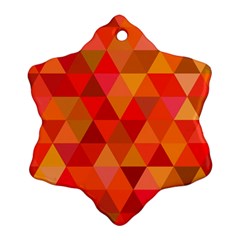 Red Hot Triangle Tile Mosaic Ornament (snowflake)