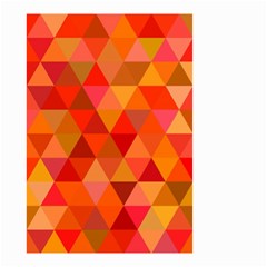 Red Hot Triangle Tile Mosaic Small Garden Flag (two Sides) by Nexatart