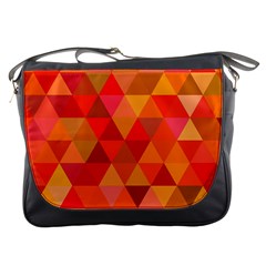 Red Hot Triangle Tile Mosaic Messenger Bags by Nexatart