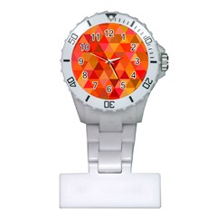 Red Hot Triangle Tile Mosaic Plastic Nurses Watch by Nexatart