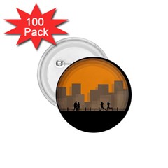 City Buildings Couple Man Women 1 75  Buttons (100 Pack)  by Nexatart