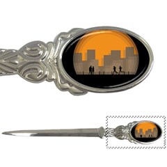 City Buildings Couple Man Women Letter Openers by Nexatart