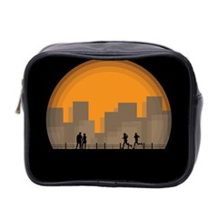 City Buildings Couple Man Women Mini Toiletries Bag 2-side by Nexatart