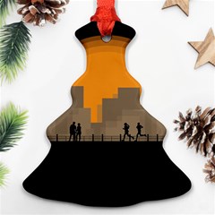 City Buildings Couple Man Women Ornament (christmas Tree)  by Nexatart