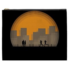 City Buildings Couple Man Women Cosmetic Bag (xxxl)  by Nexatart