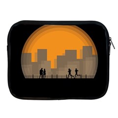 City Buildings Couple Man Women Apple Ipad 2/3/4 Zipper Cases by Nexatart