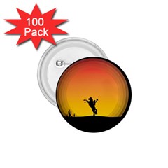 Horse Cowboy Sunset Western Riding 1 75  Buttons (100 Pack)  by Nexatart