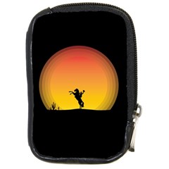 Horse Cowboy Sunset Western Riding Compact Camera Cases by Nexatart