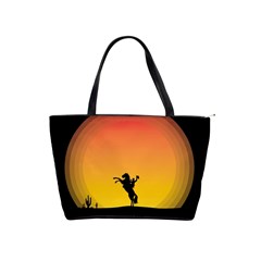 Horse Cowboy Sunset Western Riding Shoulder Handbags by Nexatart