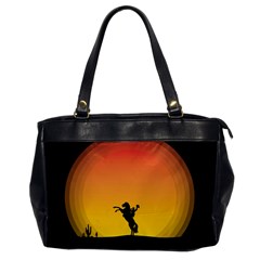 Horse Cowboy Sunset Western Riding Office Handbags by Nexatart