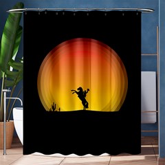 Horse Cowboy Sunset Western Riding Shower Curtain 60  X 72  (medium)  by Nexatart