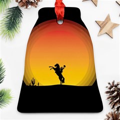 Horse Cowboy Sunset Western Riding Ornament (bell) by Nexatart