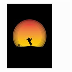 Horse Cowboy Sunset Western Riding Small Garden Flag (two Sides) by Nexatart