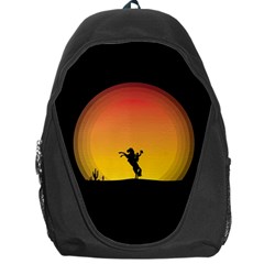 Horse Cowboy Sunset Western Riding Backpack Bag by Nexatart