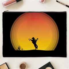 Horse Cowboy Sunset Western Riding Cosmetic Bag (xxxl)  by Nexatart